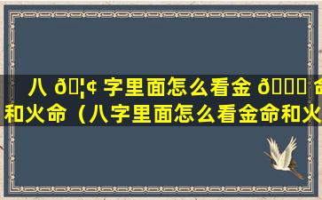 八 🦢 字里面怎么看金 🐅 命和火命（八字里面怎么看金命和火命的关系）
